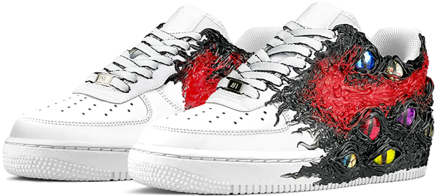【客製化球鞋】Nike Air Force 1 Low 空軍一號 憤怒克蘇魯VS毒液 舊日支配者 低筒 板鞋 男款 黑紅 Lookbook 【客製化球鞋】Nike Air Force 1 Low 空軍一號 憤怒克蘇魯VS毒液 舊日支配者 低筒 板鞋 男款 黑紅