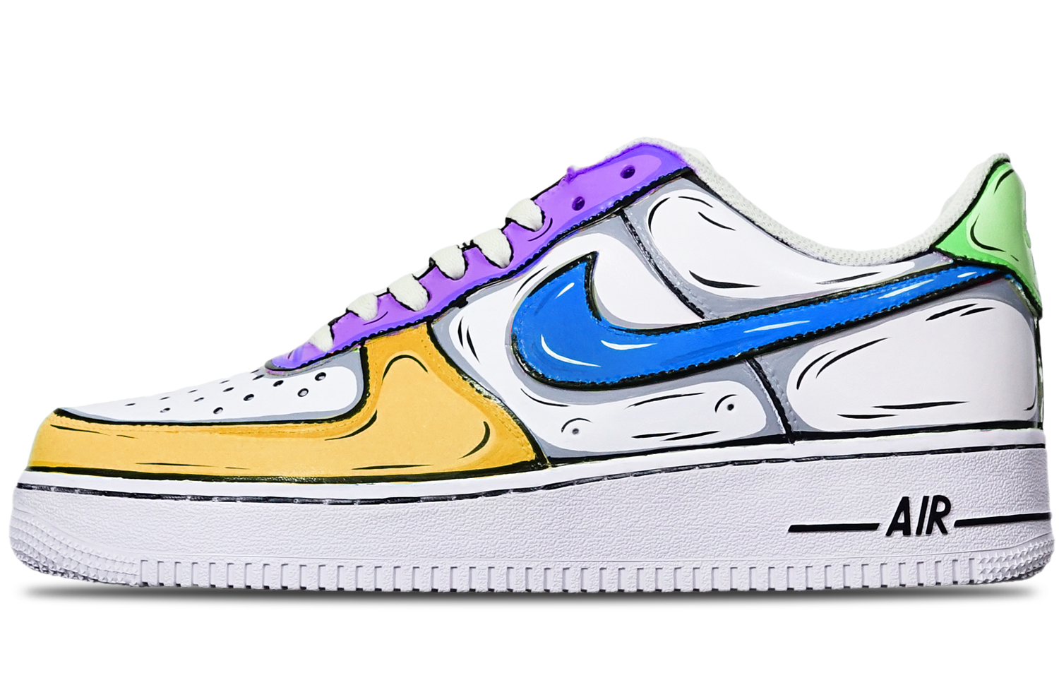 Buy [Kasut Custom] Nike Air Force 1 Low 'Anime Multicolor' CW2288-111(TeamT-二次元橙紫绿S-BOX)