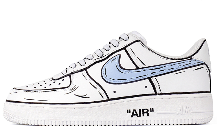 Buy [Sepatu Kustom] Nike Air Force 1 Low 'Anime Putih-Biru' CW2288-111(Team拾柒-男款低帮二次元白蓝QD)