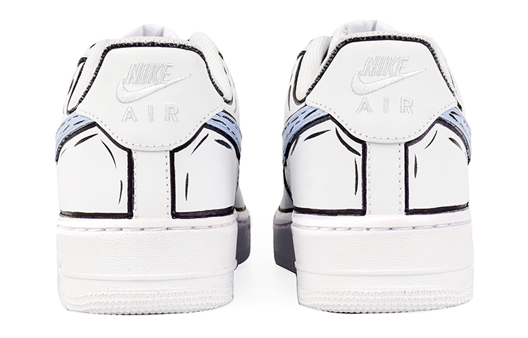 Shop [Sepatu Kustom] Nike Air Force 1 Low 'Anime Putih-Biru' CW2288-111(Team拾柒-男款低帮二次元白蓝QD)