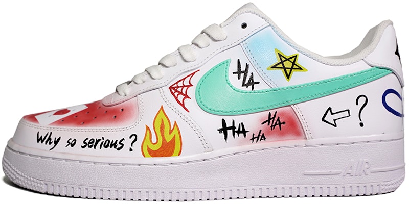 【客製球鞋】 Nike Air Force 1 Low 空軍一號 塗鴉 愚人節 小丑 低筒 板鞋 男款 藍白紅 Buy 【客製球鞋】 Nike Air Force 1 Low 空軍一號 塗鴉 愚人節 小丑 低筒 板鞋 男款 藍白紅