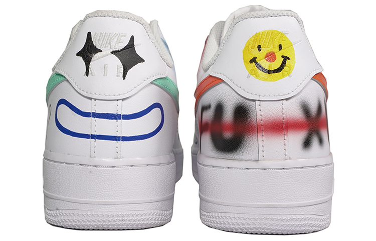 Shop 【客製球鞋】 Nike Air Force 1 Low 空軍一號 塗鴉 愚人節 小丑 低筒 板鞋 男款 藍白紅