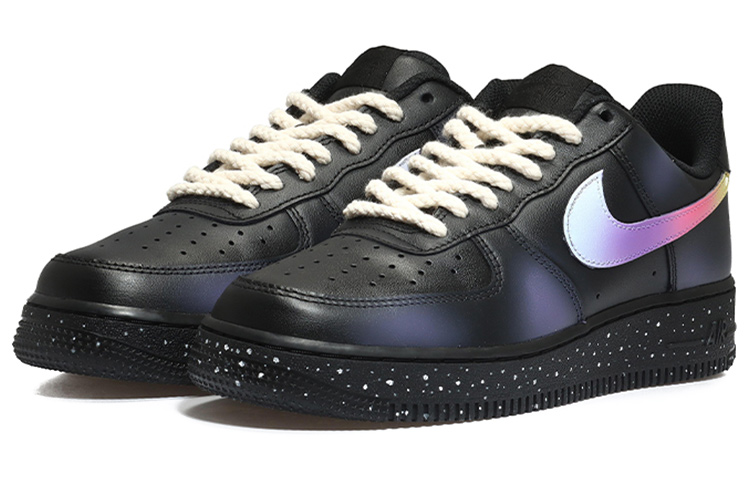 Lookbook Kasut [Custom] Nike Air Force 1 Rendah 'Aurora Borealis Hitam-Ungu' CW2288-001(Team10-极光星空黑紫)