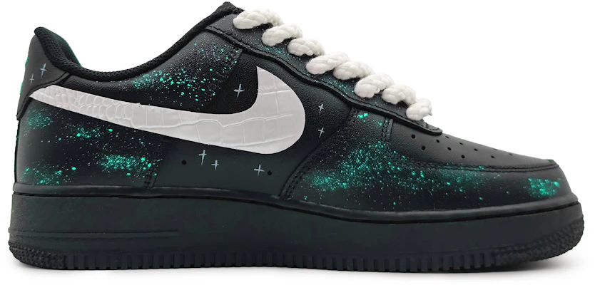 【訂製球鞋】 Nike Air Force 1 Low '07 空軍一號 極光 繁星點點 珠光皮勾 潮流 低筒 滑板鞋 男款 綠黑銀 Order 【訂製球鞋】 Nike Air Force 1 Low '07 空軍一號 極光 繁星點點 珠光皮勾 潮流 低筒 滑板鞋 男款 綠黑銀