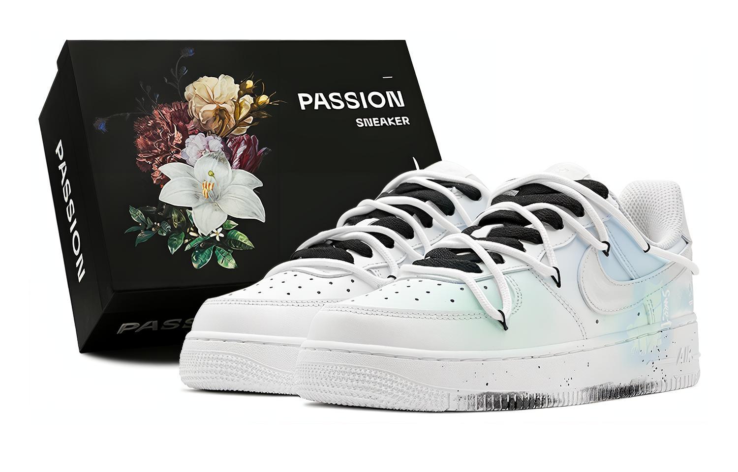 Buy 【訂製球鞋】Nike Air Force 1 Low 空軍一號 秋日出行 夢幻貓咪 特殊鞋盒 低筒 板鞋 GS 藍綠