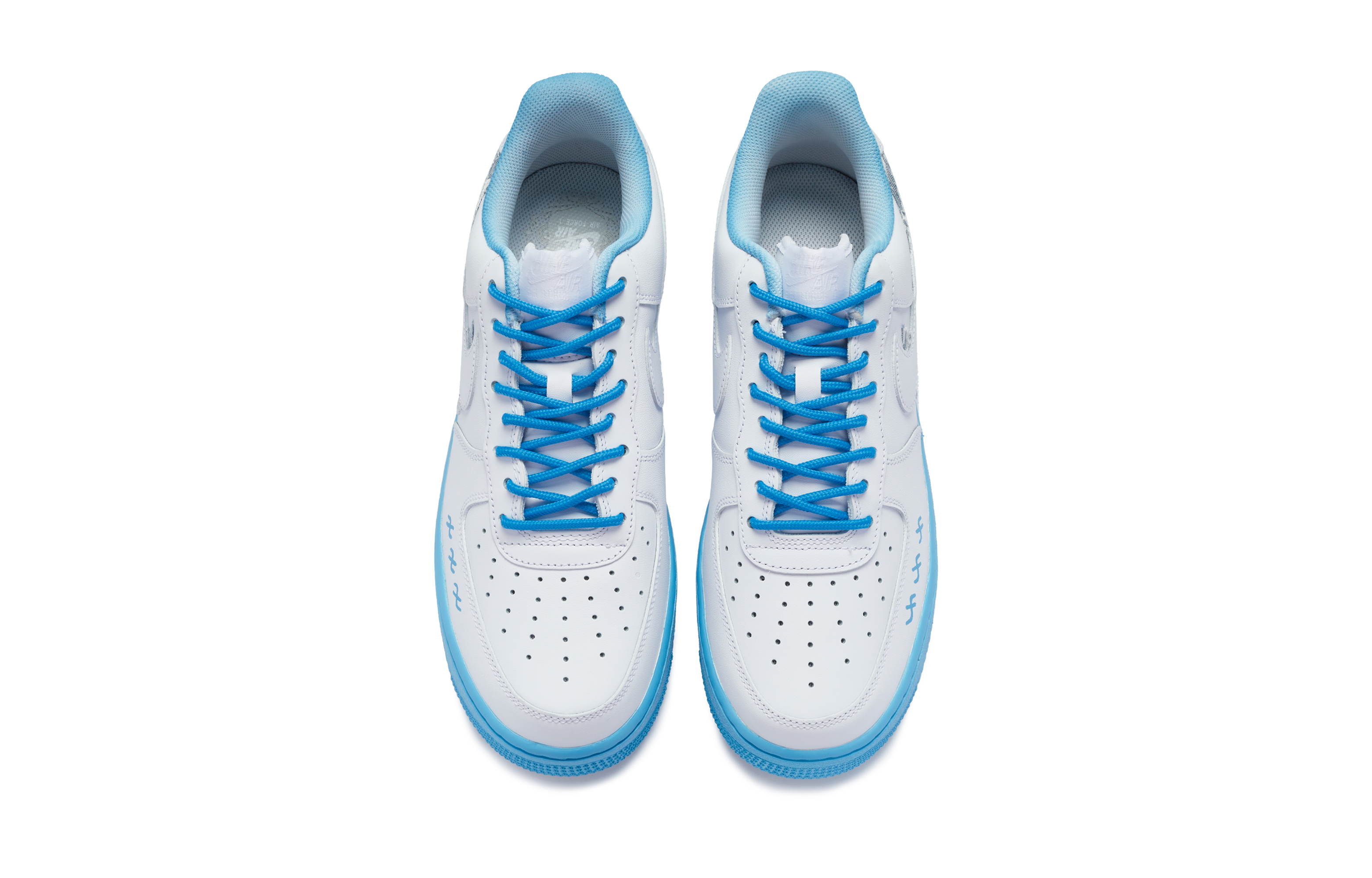 Shop [Nike Sepatu Custom] Air Force 1 Low 'Bailan Summer Breeze' DH2920-111(Team80-女款白兰地白蓝)