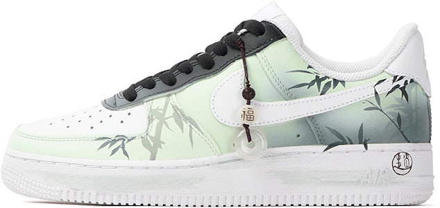 【定製球鞋】Nike Air Force 1 Low 竹意 中國風 國畫元素 新中式 水墨畫 防滑耐磨 低幫 板鞋 男款 青白 Buy 【定製球鞋】Nike Air Force 1 Low 竹意 中國風 國畫元素 新中式 水墨畫 防滑耐磨 低幫 板鞋 男款 青白