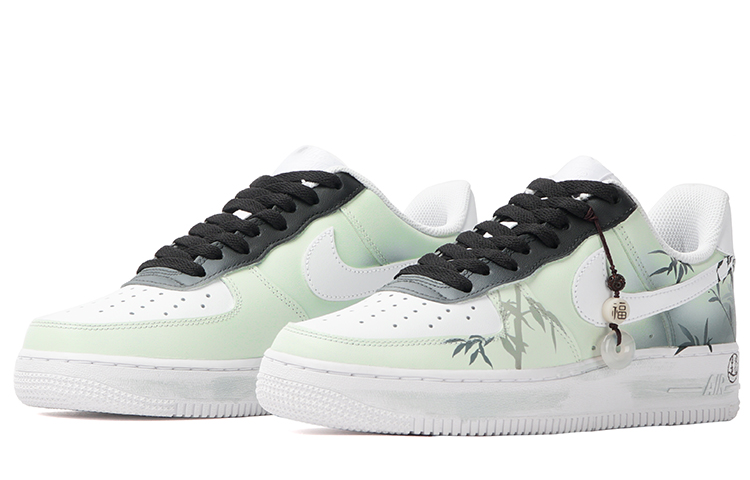 Lookbook [カスタムシューズ] ナイキ エアフォース1 ロー '竹インクペインティング' CW2288-111(Team拾柒-男款低帮竹意板鞋青白)
