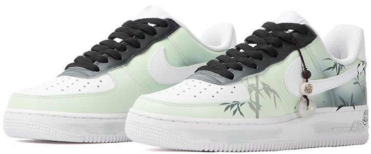 【定製球鞋】Nike Air Force 1 Low 竹意 中國風 國畫元素 新中式 水墨畫 防滑耐磨 低幫 板鞋 男款 青白 Lookbook 【定製球鞋】Nike Air Force 1 Low 竹意 中國風 國畫元素 新中式 水墨畫 防滑耐磨 低幫 板鞋 男款 青白