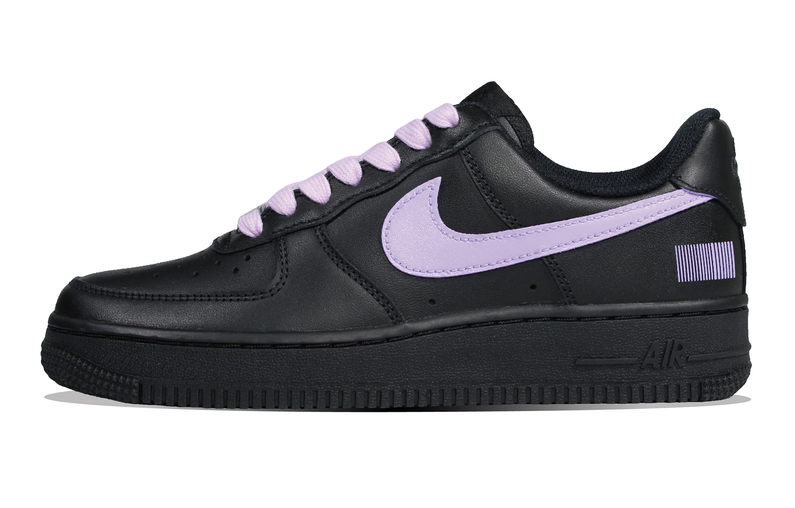 Order [Sepatu Kustom] Nike Air Force 1 Low 'Barcode Dopamine Hitam Ungu' DD8959-001（Team30-紫喜欢你）