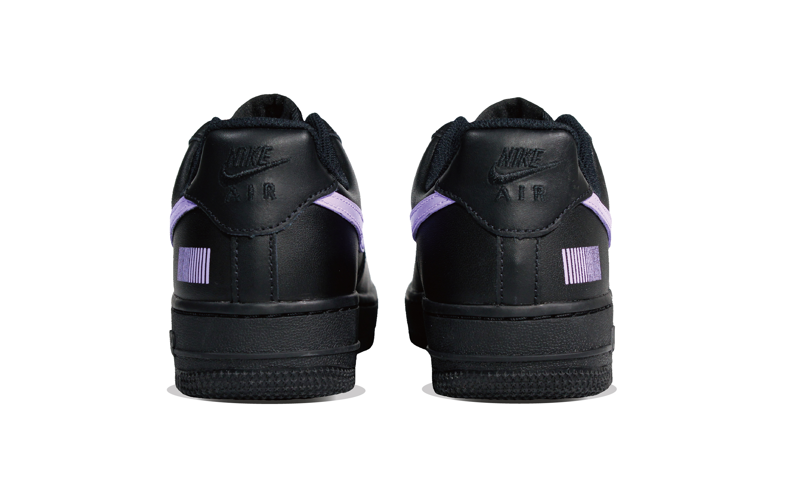 Purchase [Sepatu Kustom] Nike Air Force 1 Low 'Barcode Dopamine Hitam Ungu' DD8959-001（Team30-紫喜欢你）
