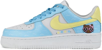 【訂製球鞋】Nike Air Force 1 Low 空軍一號 沙灘貓咪 手繪塗鴉 低幫 板鞋 男款 白藍黃 Buy 【訂製球鞋】Nike Air Force 1 Low 空軍一號 沙灘貓咪 手繪塗鴉 低幫 板鞋 男款 白藍黃