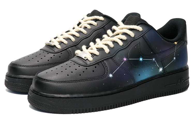Lookbook ナイキ AF1 ロー "北斗七星グラデ" (カスタム) CW2288-001(TeamThree-男款北斗七星黑紫)