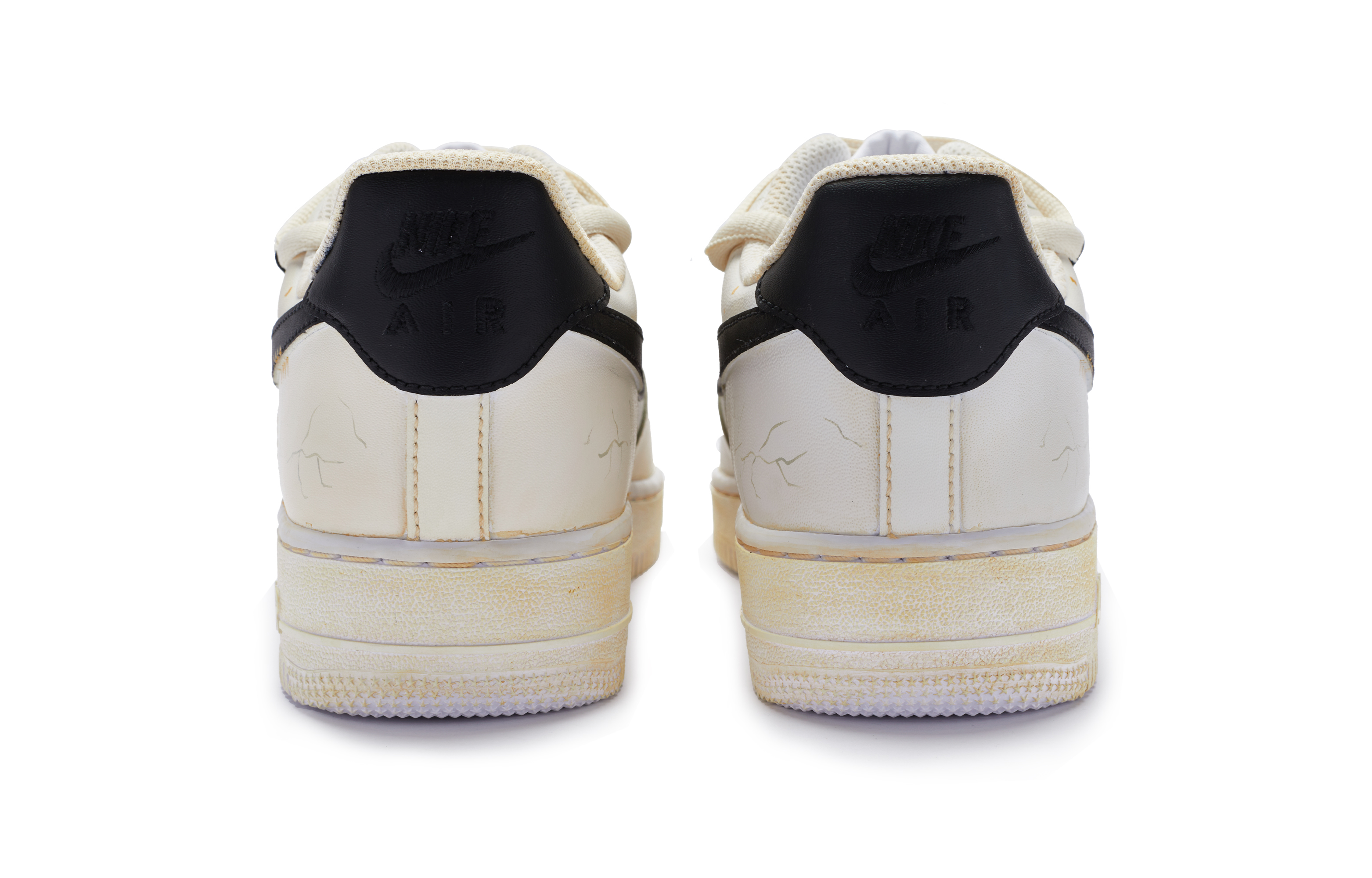 Purchase [Kasut Custom] Nike Air Force 1 Low 'Beige-Hitam Tangan-Dicatan' DH2920-111(TeamR-女款病态编织)