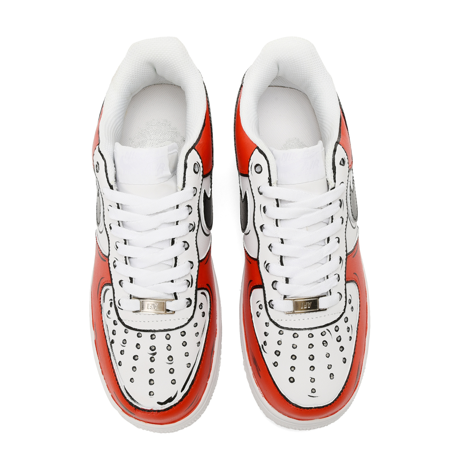 Shop [Kasut Custom] Nike Air Force 1 Low 'Beijing Opera Mask - Hitam Merah Grafiti' CW2288-111(Team23-男款-京剧脸谱-纯白)