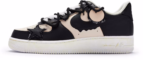 【訂製球鞋】 Nike Air Force 1 Low BIGNIU 日與夜 高街解構 手繪噴繪 低筒 運動鞋 GS 黑米 Buy 【訂製球鞋】 Nike Air Force 1 Low BIGNIU 日與夜 高街解構 手繪噴繪 低筒 運動鞋 GS 黑米
