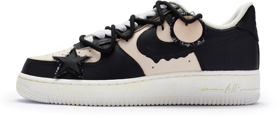 【訂製球鞋】 Nike Air Force 1 Low BIGNIU 日與夜 高街解構 手繪噴繪 低筒 運動鞋 GS 黑米 Buy 【訂製球鞋】 Nike Air Force 1 Low BIGNIU 日與夜 高街解構 手繪噴繪 低筒 運動鞋 GS 黑米