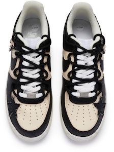 【訂製球鞋】 Nike Air Force 1 Low BIGNIU 日與夜 高街解構 手繪噴繪 低筒 運動鞋 GS 黑米 Purchase 【訂製球鞋】 Nike Air Force 1 Low BIGNIU 日與夜 高街解構 手繪噴繪 低筒 運動鞋 GS 黑米
