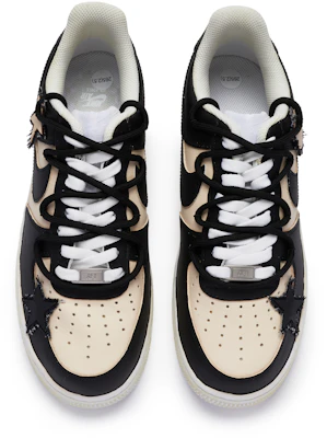 【訂製球鞋】 Nike Air Force 1 Low BIGNIU 日與夜 高街解構 手繪噴繪 低筒 運動鞋 GS 黑米 Purchase 【訂製球鞋】 Nike Air Force 1 Low BIGNIU 日與夜 高街解構 手繪噴繪 低筒 運動鞋 GS 黑米