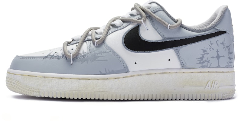 【客製化球鞋】Nike Air Force 1 低筒 BIGNIU 硬朗 情緒 簡約 手繪噴繪 板鞋 GS 白灰 Buy 【客製化球鞋】Nike Air Force 1 低筒 BIGNIU 硬朗 情緒 簡約 手繪噴繪 板鞋 GS 白灰