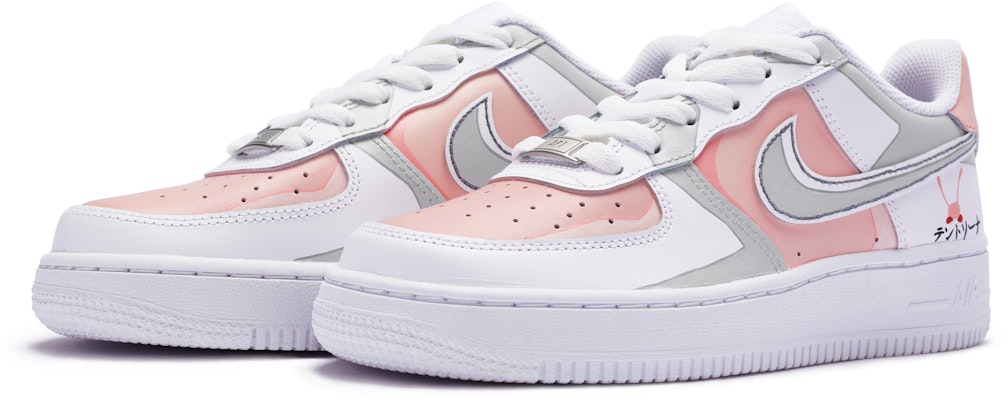 【客製化球鞋】Nike Air Force 1 Low BIGNIU 六一動畫主題 手繪噴繪 低筒 板鞋 GS 粉白灰 Lookbook 【客製化球鞋】Nike Air Force 1 Low BIGNIU 六一動畫主題 手繪噴繪 低筒 板鞋 GS 粉白灰