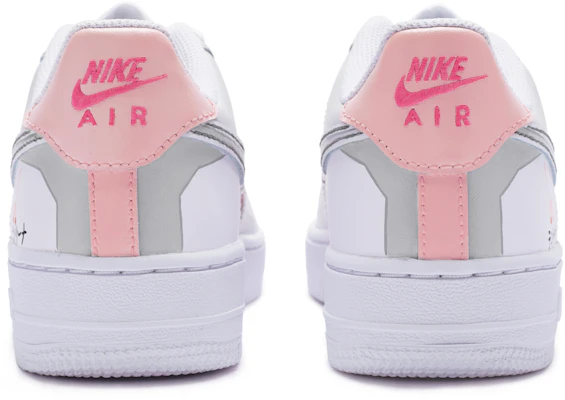【客製化球鞋】Nike Air Force 1 Low BIGNIU 六一動畫主題 手繪噴繪 低筒 板鞋 GS 粉白灰 Shop 【客製化球鞋】Nike Air Force 1 Low BIGNIU 六一動畫主題 手繪噴繪 低筒 板鞋 GS 粉白灰