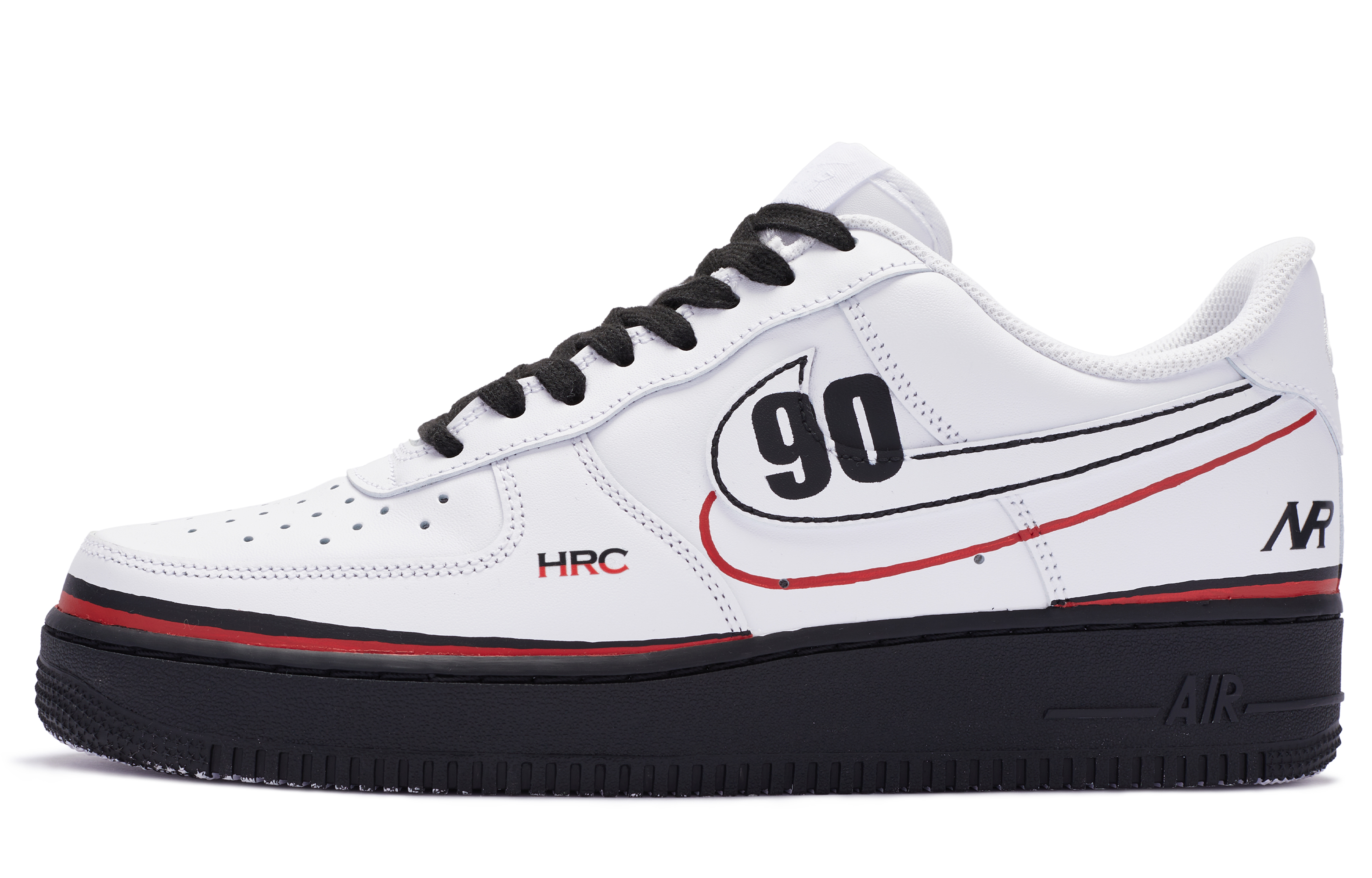 [Custom Shoes] Nike Air Force 1 Low 'BIGNIU Racing Black Red White'