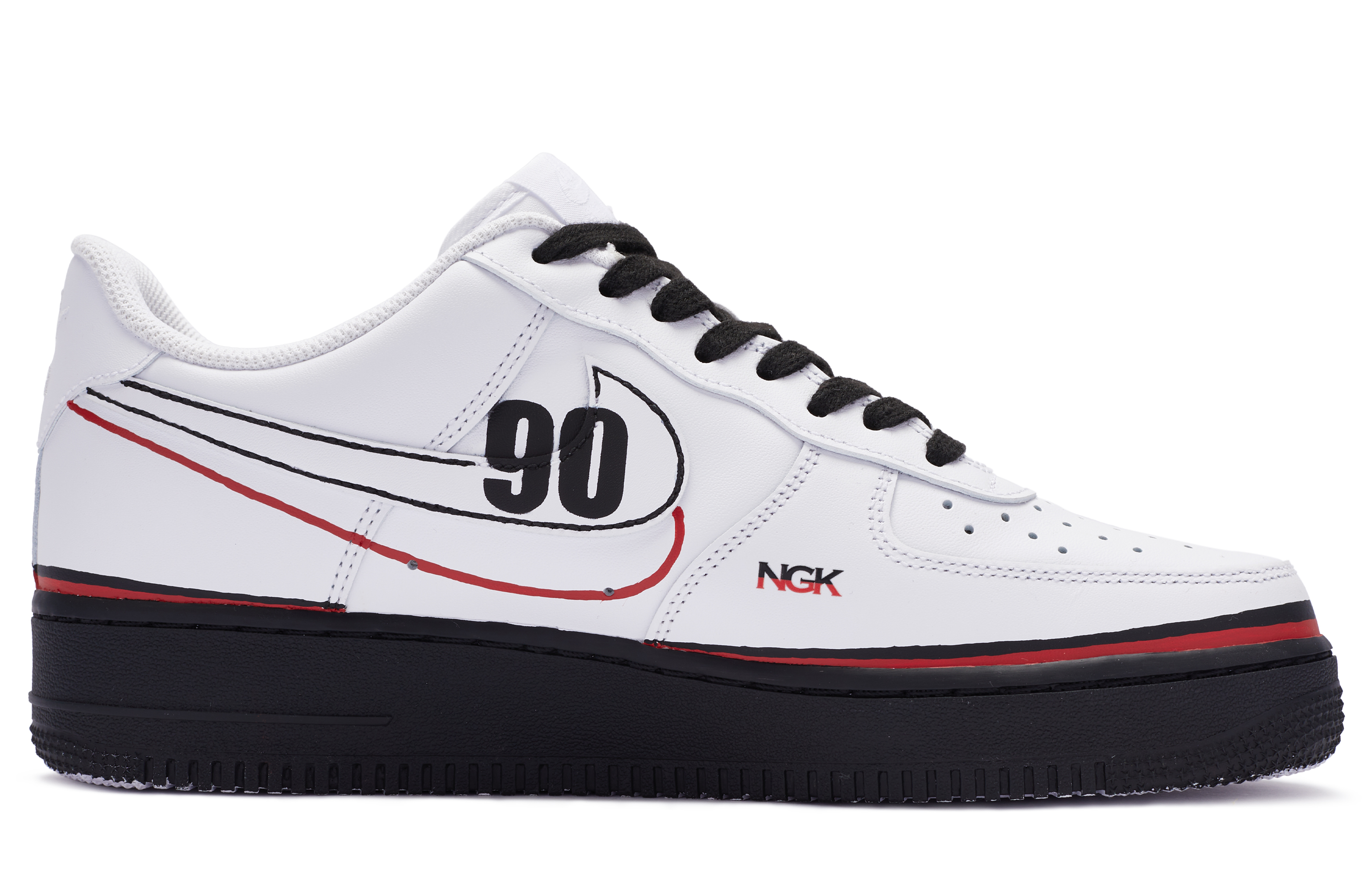 Order Zapatillas Nike Air Force 1 Low 'BIGNIU Racing Negro Rojo Blanco' CW2288-111(TeamR-男款三色90)