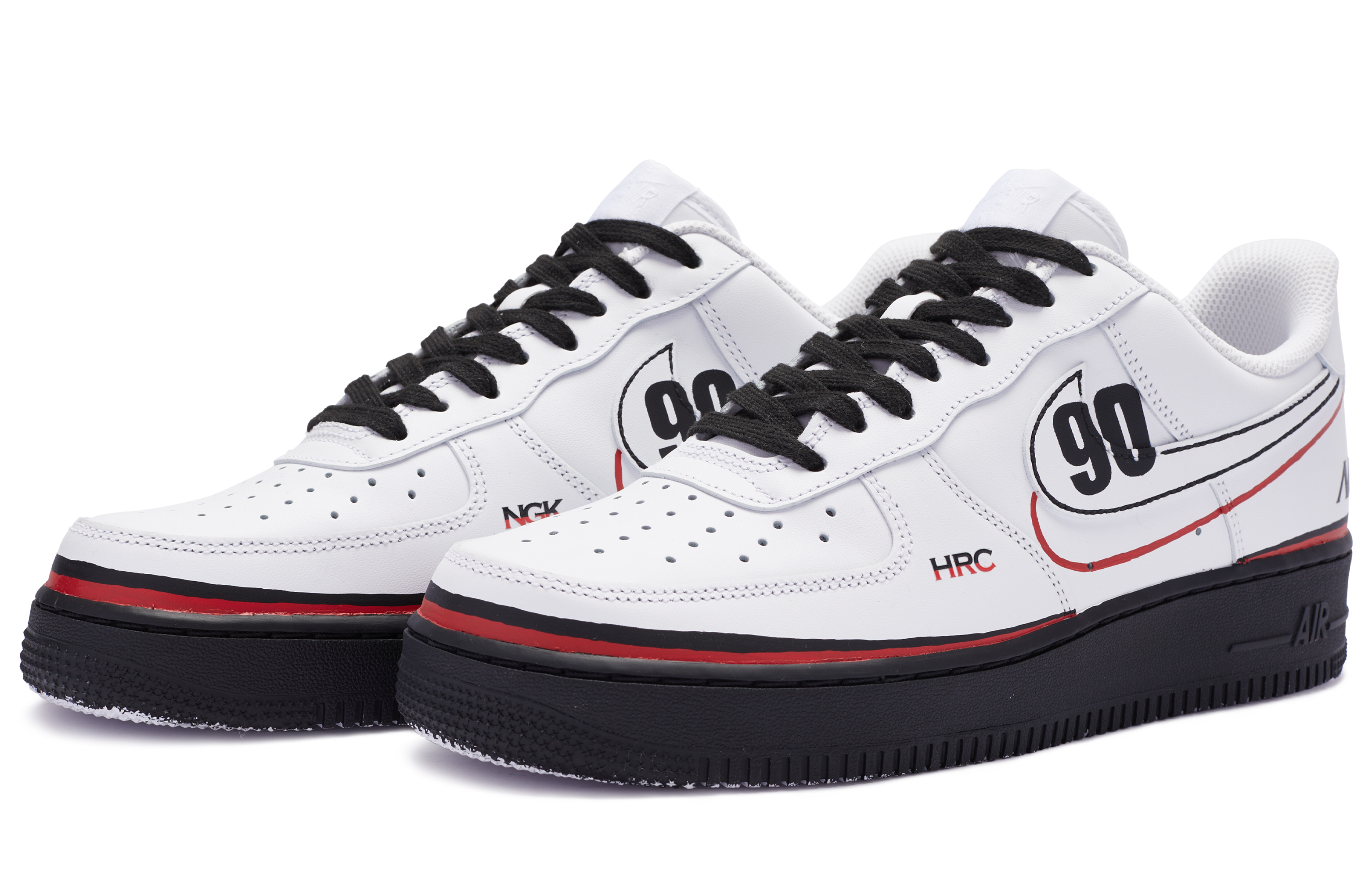 Lookbook Zapatillas Nike Air Force 1 Low 'BIGNIU Racing Negro Rojo Blanco' CW2288-111(TeamR-男款三色90)