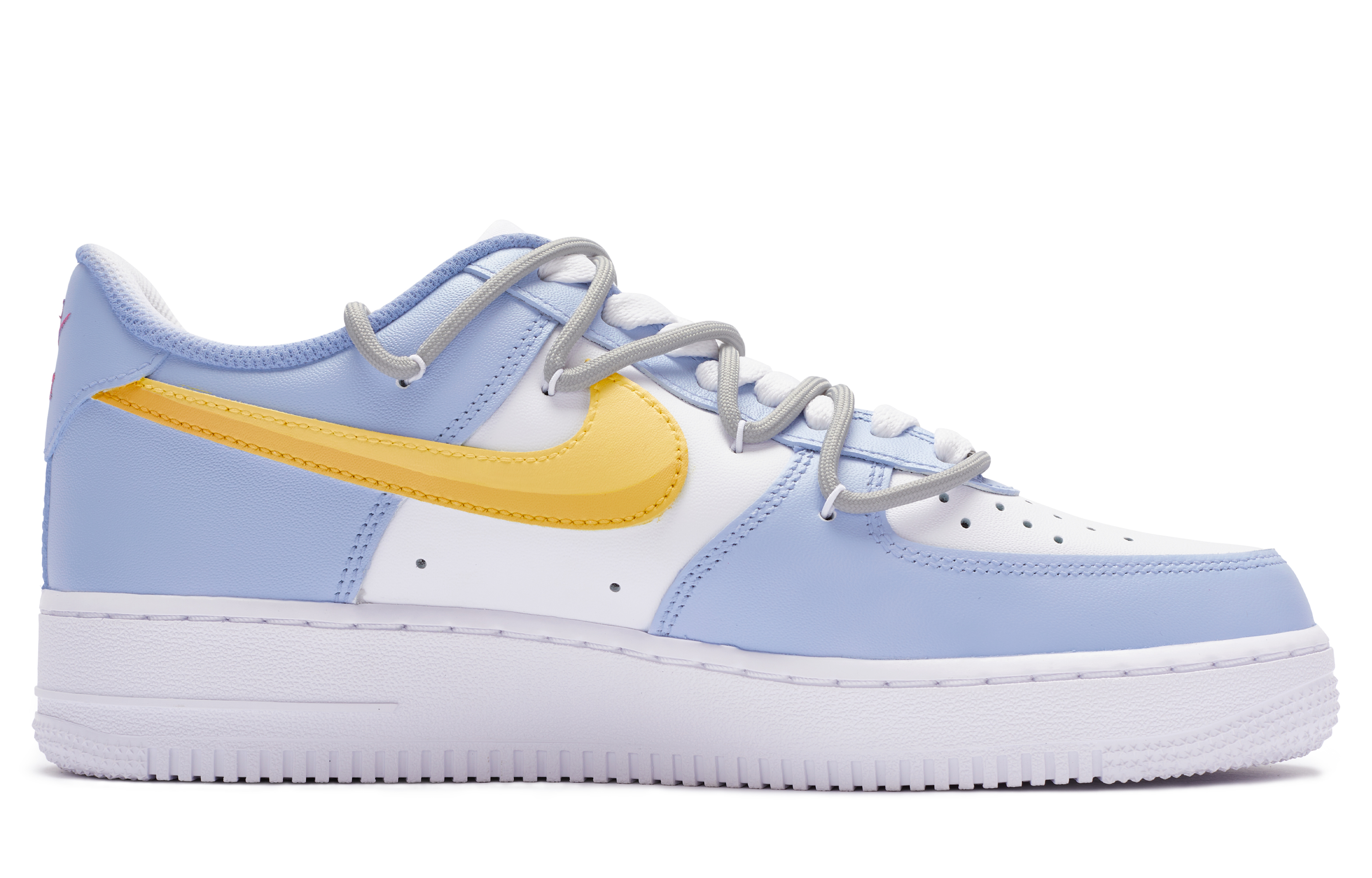 [Custom Shoes] Nike Air Force 1 Low 'BIGNIU White-Purple-Yellow' 圖 2