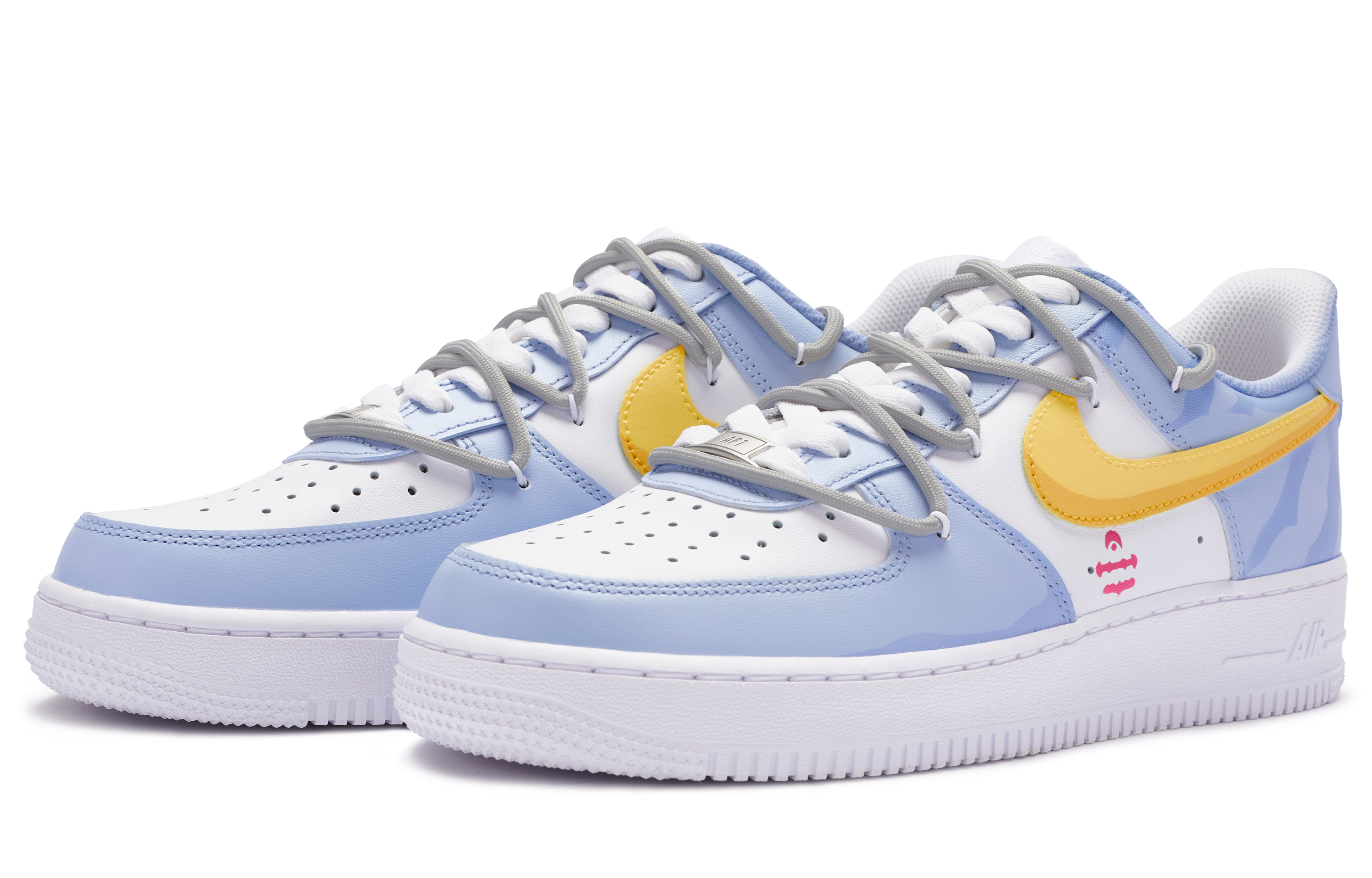[Custom Shoes] Nike Air Force 1 Low 'BIGNIU White-Purple-Yellow' 圖 3