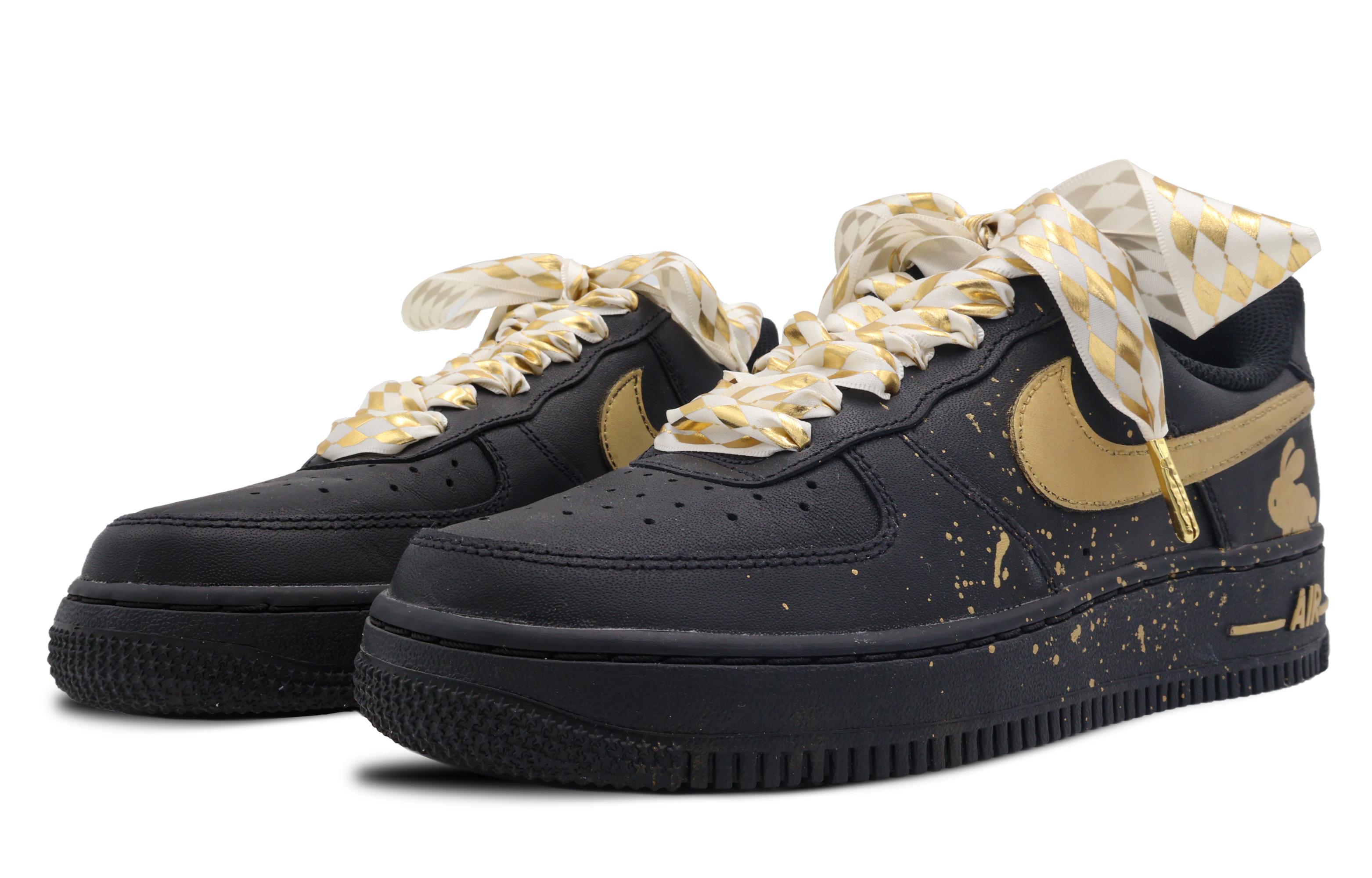 Lookbook 나이키 에어포스 1 로우 '블랙' (커스텀) CW2288-001(Team53-男款野蛮生长)