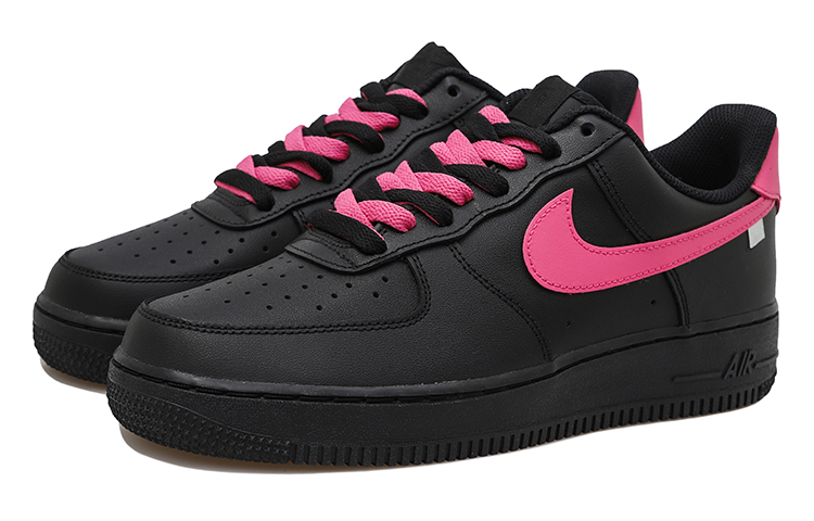 Lookbook [Zapatos Personalizados] Nike Air Force 1 Low 'Aspecto Envejecido Negro' DH2920-001(Team拾玖-玫红女S-BOX)