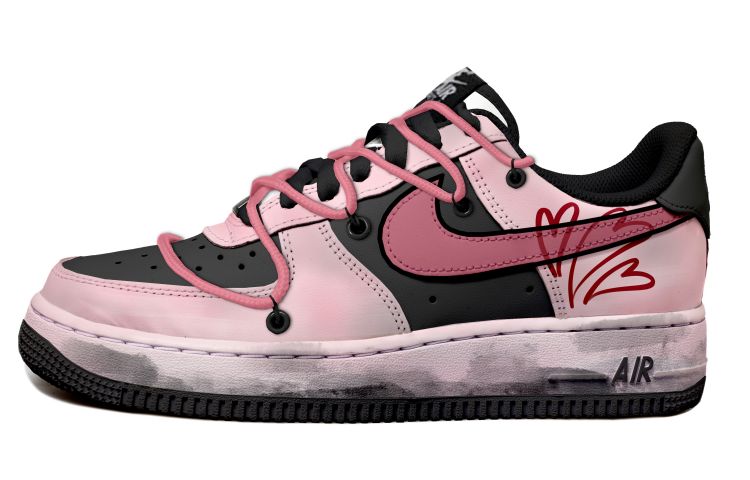 [Custom Shoes] Nike Air Force 1 Low 'Black and Pink Heart Gradient'