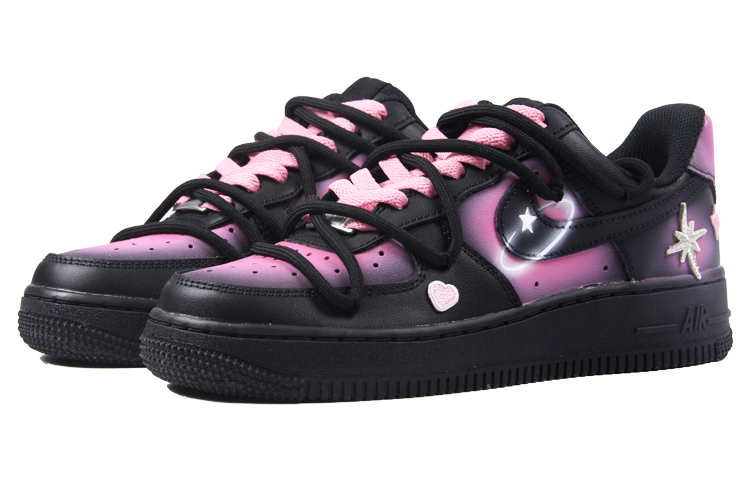 Lookbook [Kasut Custom] Nike Air Force 1 Rendah 'Hitam Coolberry Cyber Y2K' CW2288-001(TeamJ-520酷黑莓粉男款）