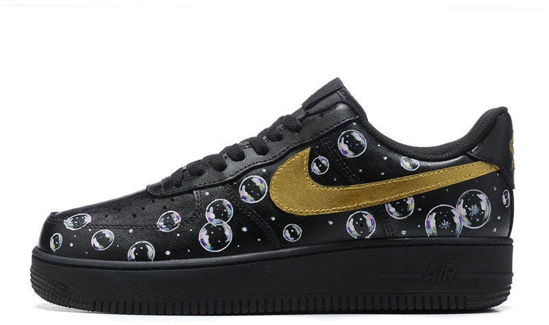 custom-shoes-nike-air-force-1-low-black-gold-bubble