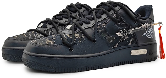 Zapatillas Nike Air Force 1 Low 'Swoosh Negro Oro Personalizado' DH2920-001(Team16-鎏金佩剑2.0) Lookbook Zapatillas Nike Air Force 1 Low 'Swoosh Negro Oro Personalizado' DH2920-001(Team16-鎏金佩剑2.0)