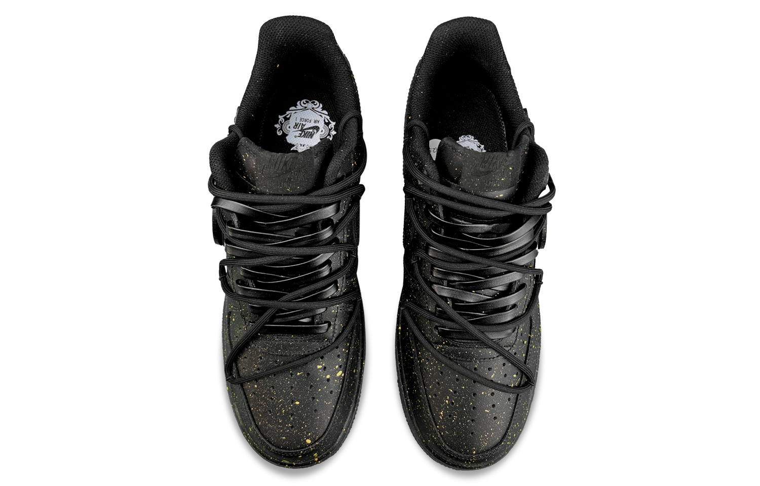 Shop [Zapatillas Personalizadas] Nike Air Force 1 Low 'Negro Oro Graffiti' CW2288-001(Team50-AF1金点泼墨)