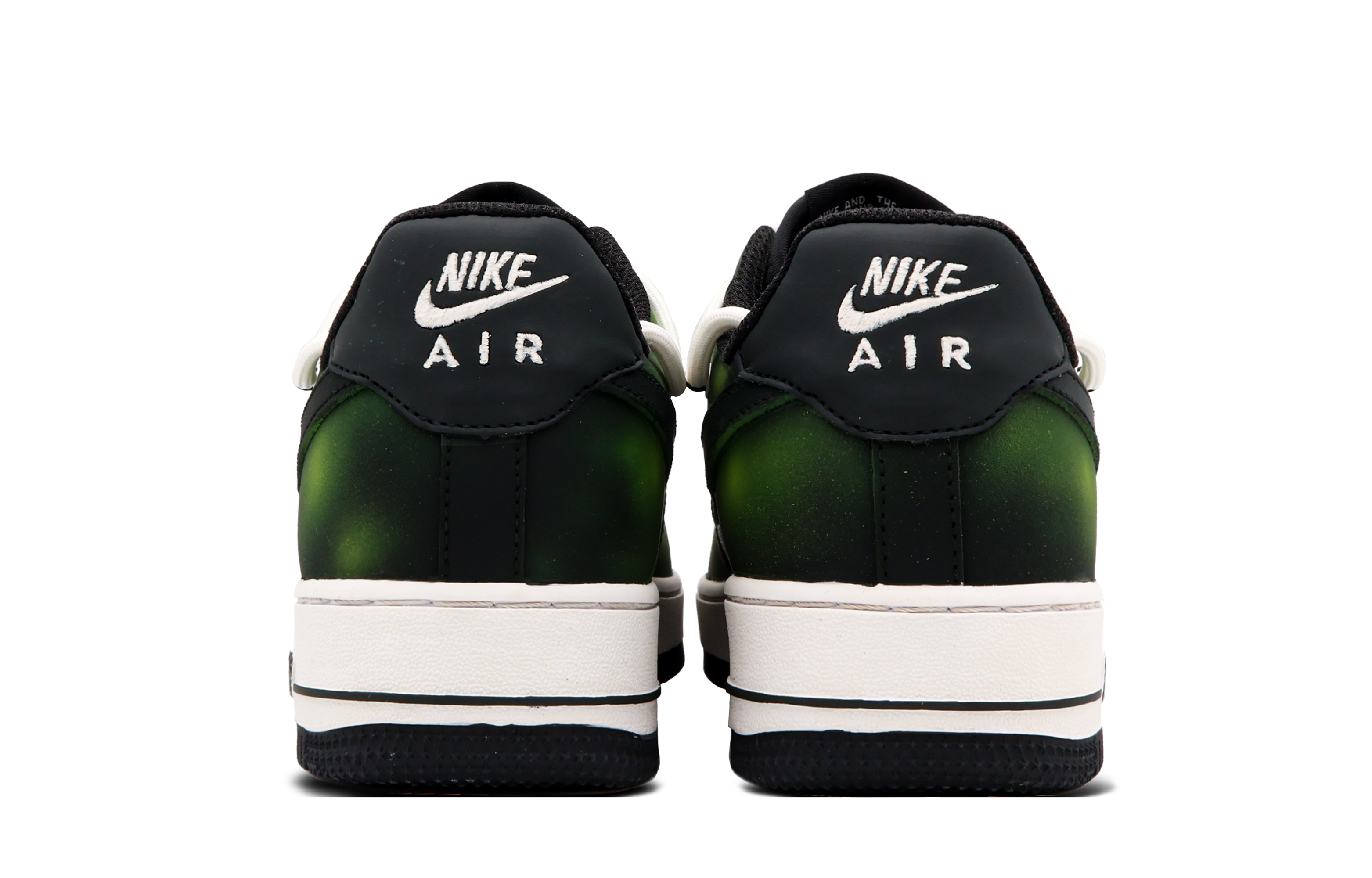 Shop カスタムシューズ ナイキ エア フォース 1 ロー 'ブラック グリーン' DR9867-102(Team53-男款黎明S-BOX)