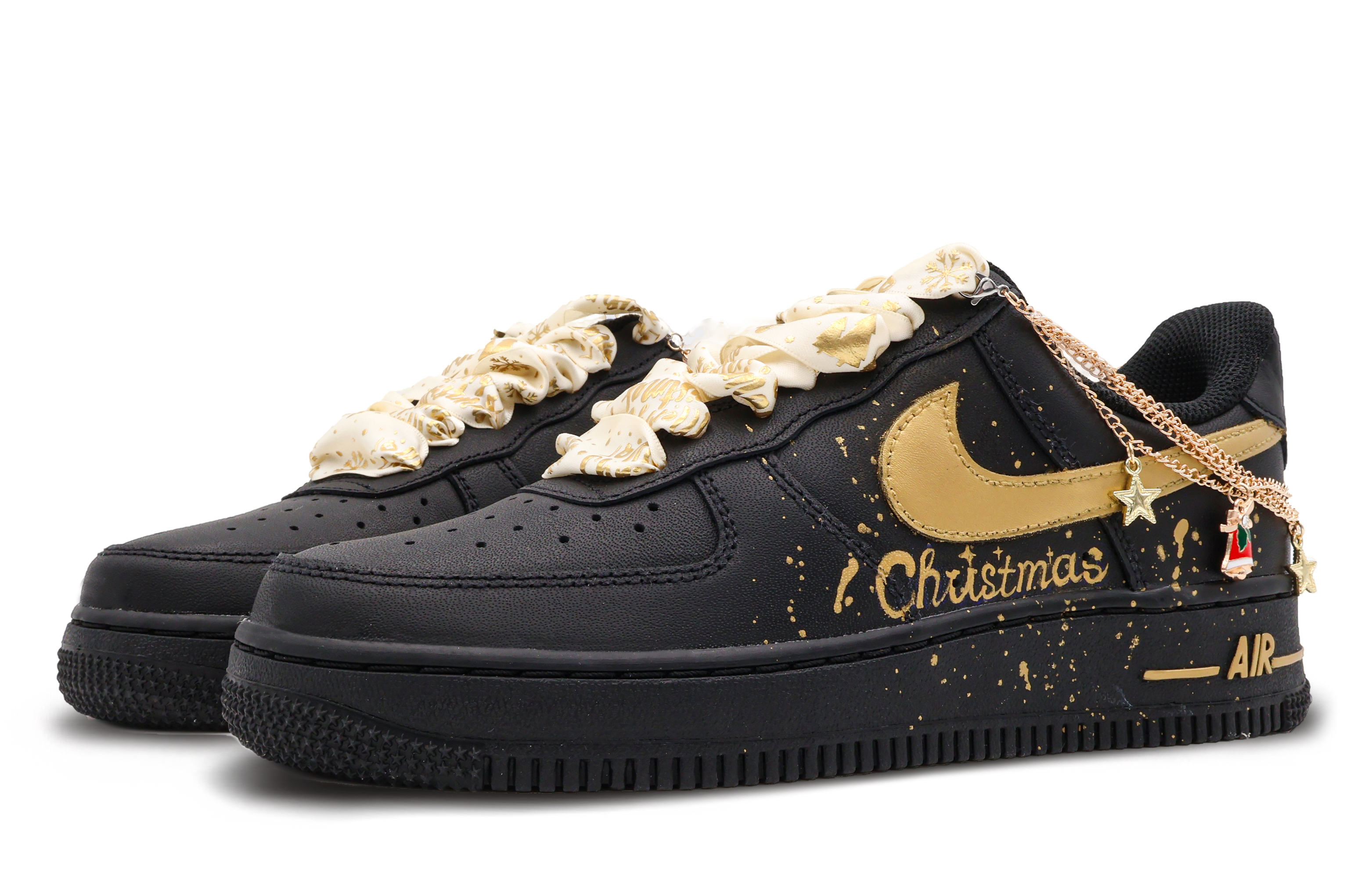 Lookbook [Kasut Custom] Nike Air Force 1 Rendah 'Black Knight' CW2288-001(Team37-男款黑骑士)