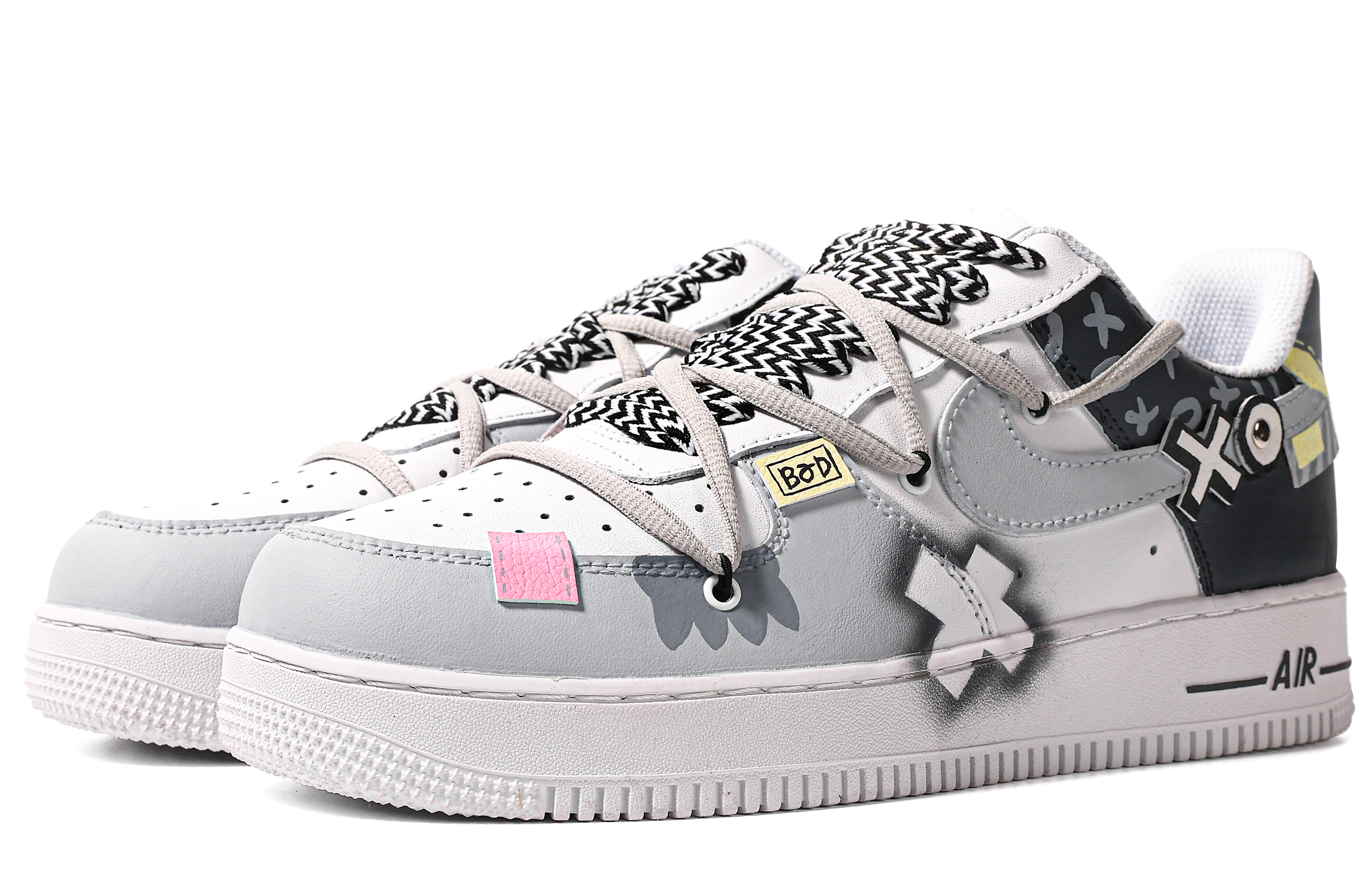 Lookbook 【客製化球鞋】Nike Air Force 1 Low 07 特殊鞋盒 黑色電台 低筒 板鞋 男款 灰黑