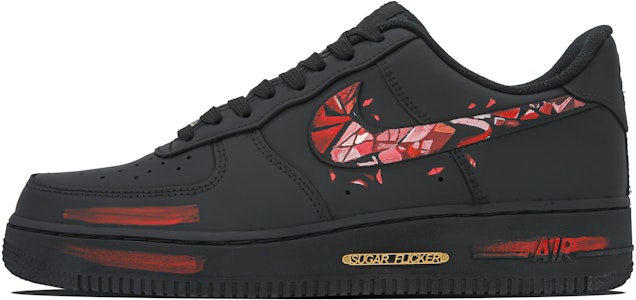 カスタムAF1 ロー "黒赤スウッシュ" CW2288-001(Teamone-AF1碎钩) Buy カスタムAF1 ロー "黒赤スウッシュ" CW2288-001(Teamone-AF1碎钩)