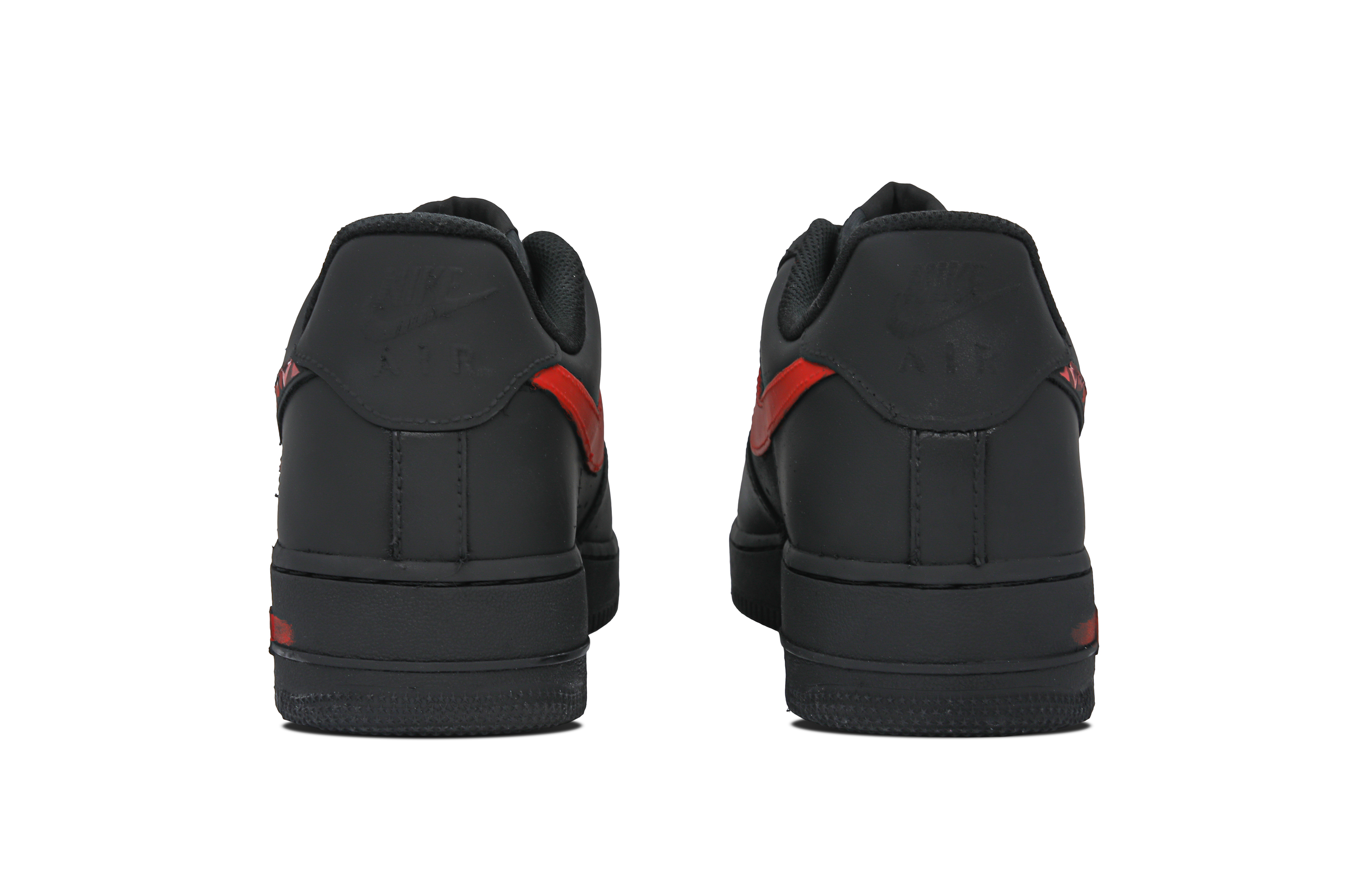 Shop Zapatillas Nike Air Force 1 Low 'Swoosh Negro Rojo Personalizadas' CW2288-001(Teamone-AF1碎钩）