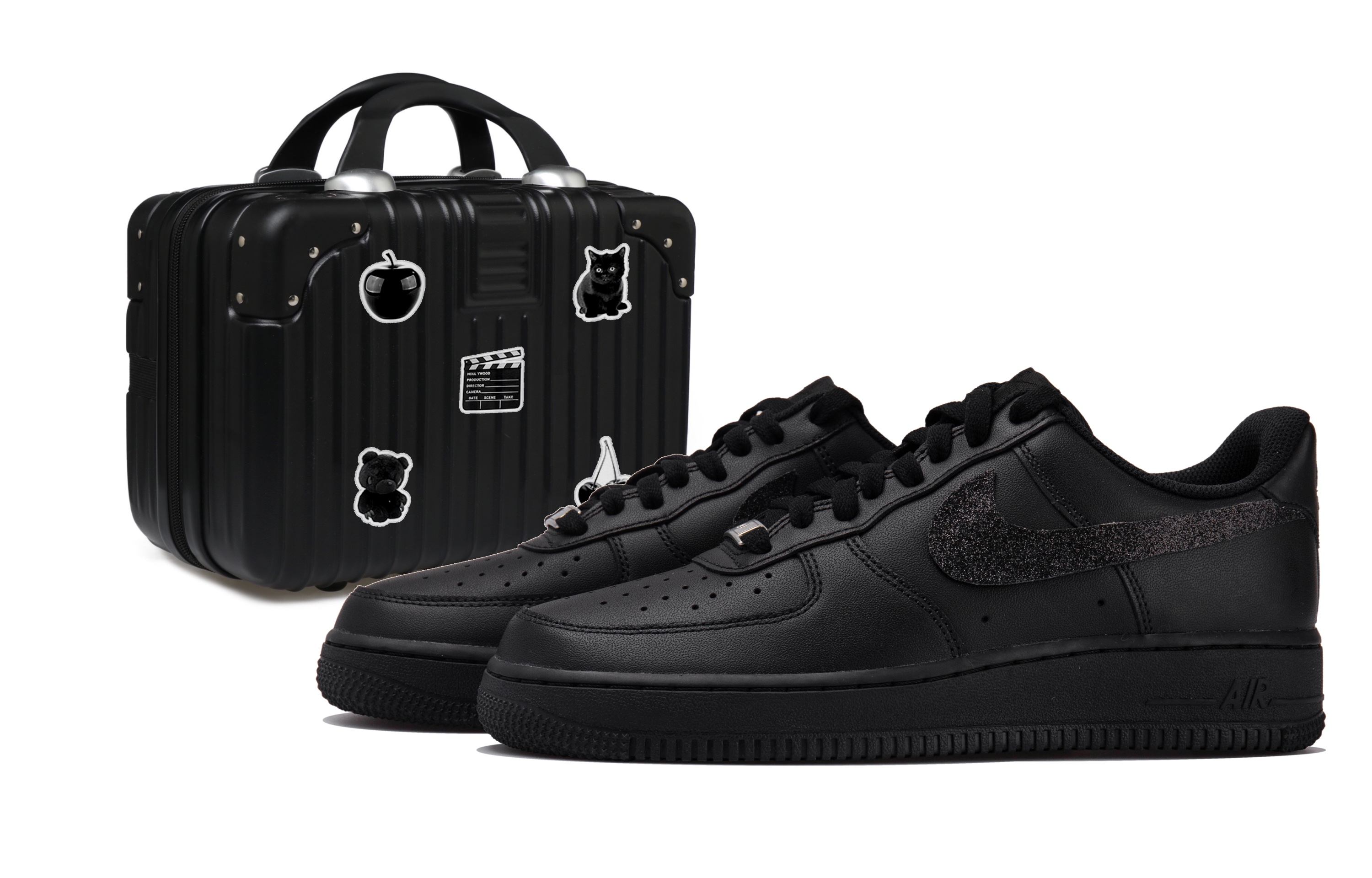 Buy [Kasut Custom] Nike Air Force 1 Low 'Samurai Hitam Starman' CW2288-001（Team拾玖-黑满天星男S-BOX）