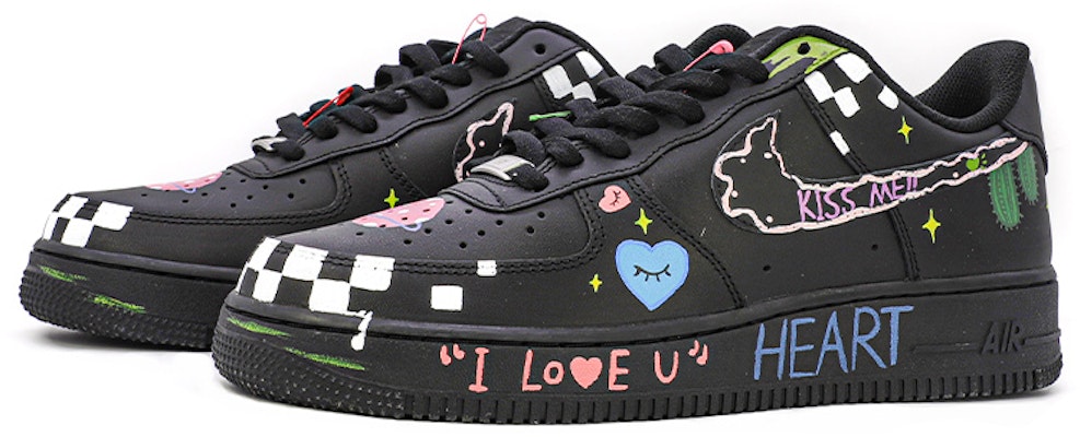 나이키 에어포스 1 '블랙 사무라이 발렌타인' (커스텀) CW2288-001(TeamM-男款涂鸦亚比彩黑) Lookbook 나이키 에어포스 1 '블랙 사무라이 발렌타인' (커스텀) CW2288-001(TeamM-男款涂鸦亚比彩黑)