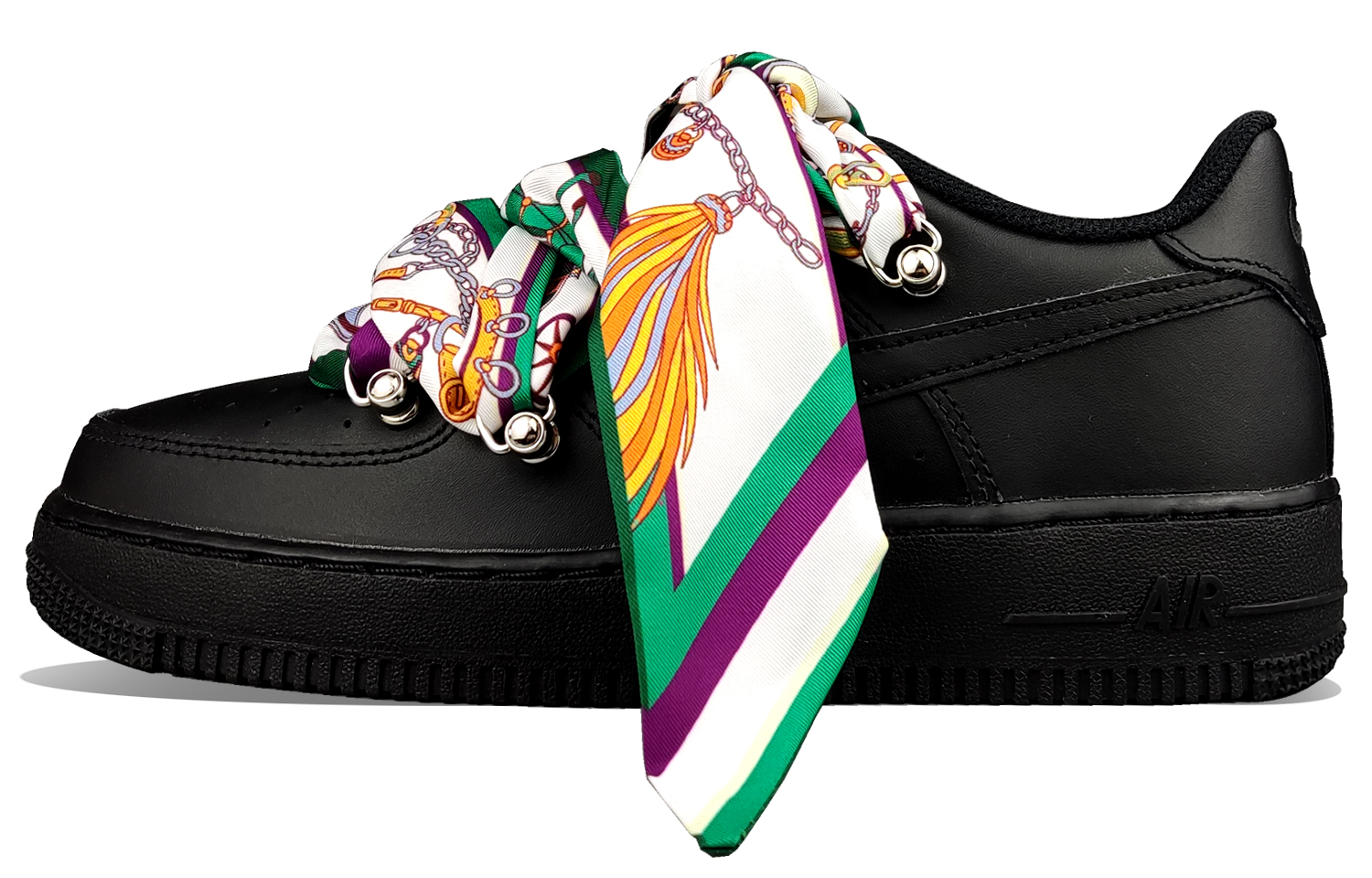 Buy カスタム Nike AF1 ロー "黒シルク 解体" DH2920-001(Team50-绿丝绸空军黑QD)