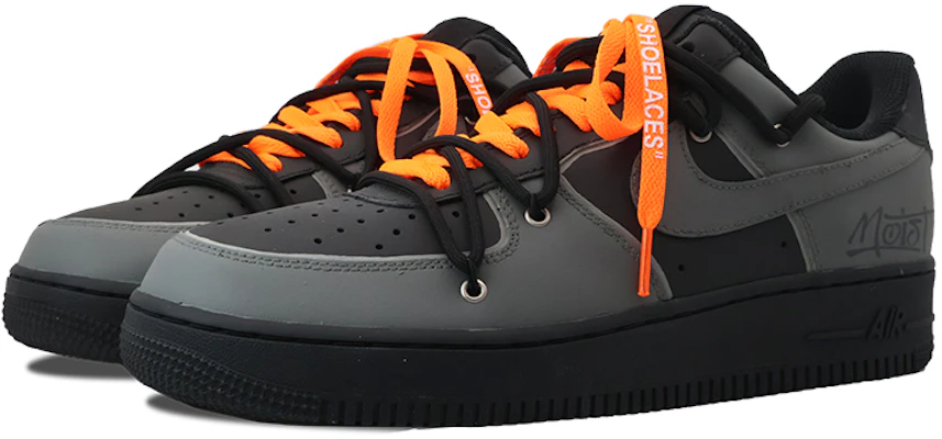 【定制球鞋】Nike Air Force 1 Low 黑色殘陽 做舊 復古 耐磨 簡約 百搭 低幫 板鞋 GS 黑色 Lookbook 【定制球鞋】Nike Air Force 1 Low 黑色殘陽 做舊 復古 耐磨 簡約 百搭 低幫 板鞋 GS 黑色