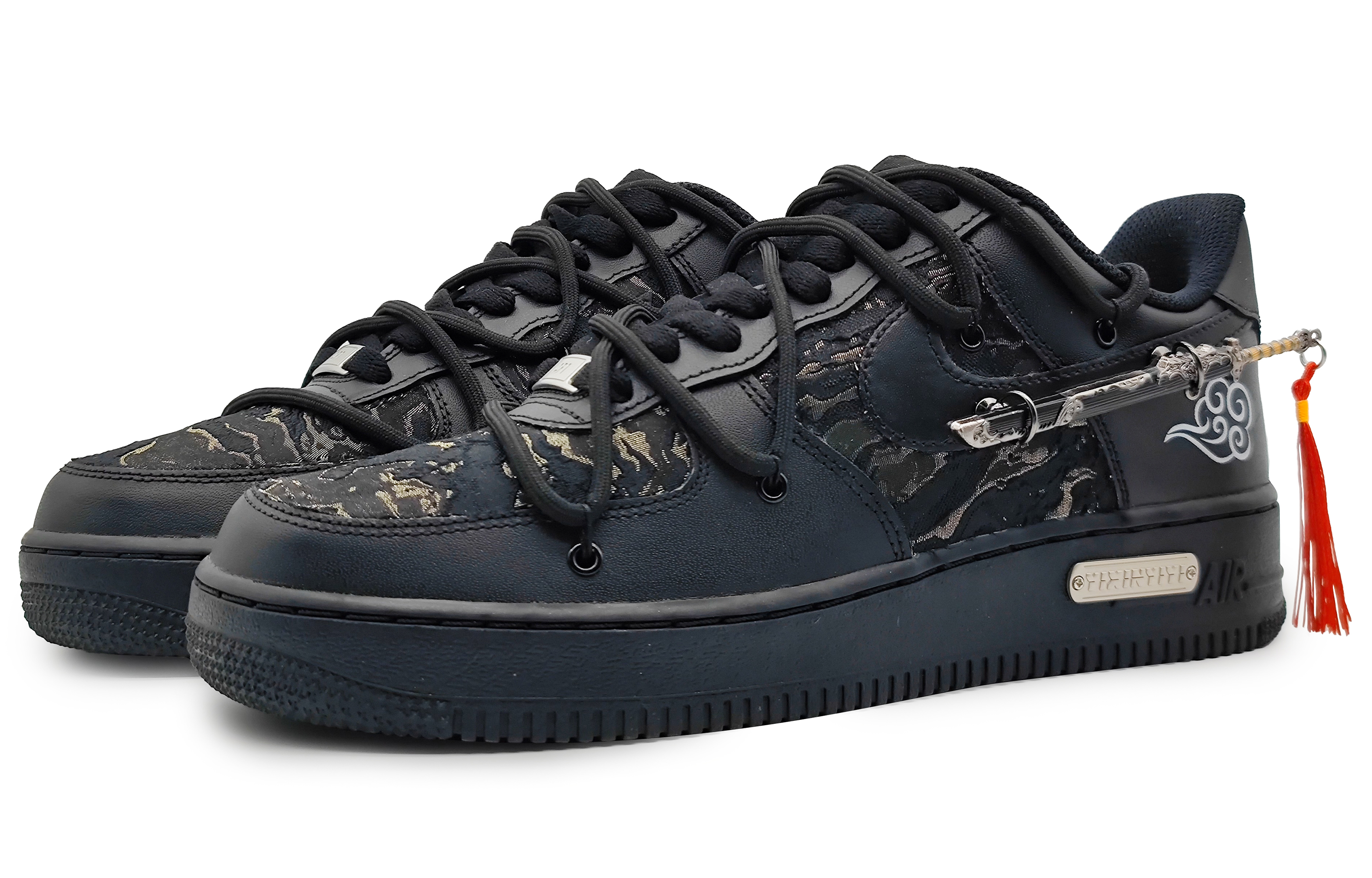 Lookbook 【カスタムシューズ】ナイキ エア フォース 1 ロー 'ブラックウォーリア' CW2288-001(Team16-鎏金佩剑2.0)