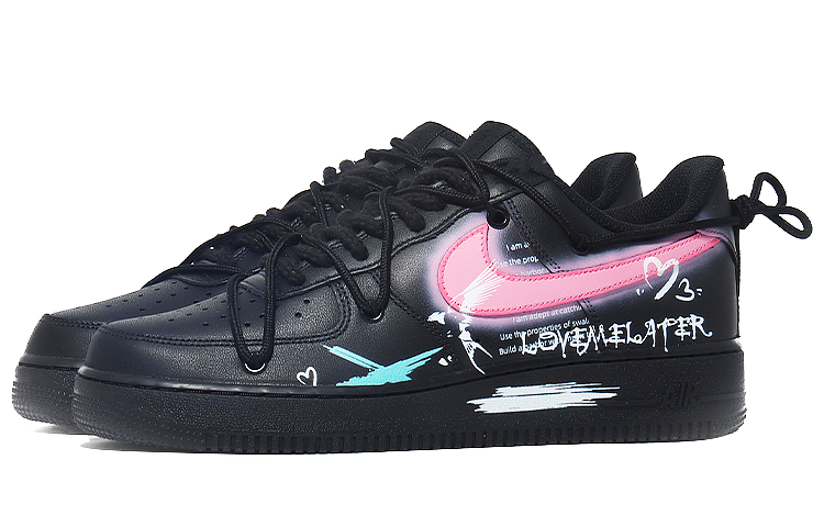 Lookbook [Kasut Kustom] Nike Air Force 1 Rendah 'Pejuang Hitam' CW2288-001(Team10-时空爱恋）