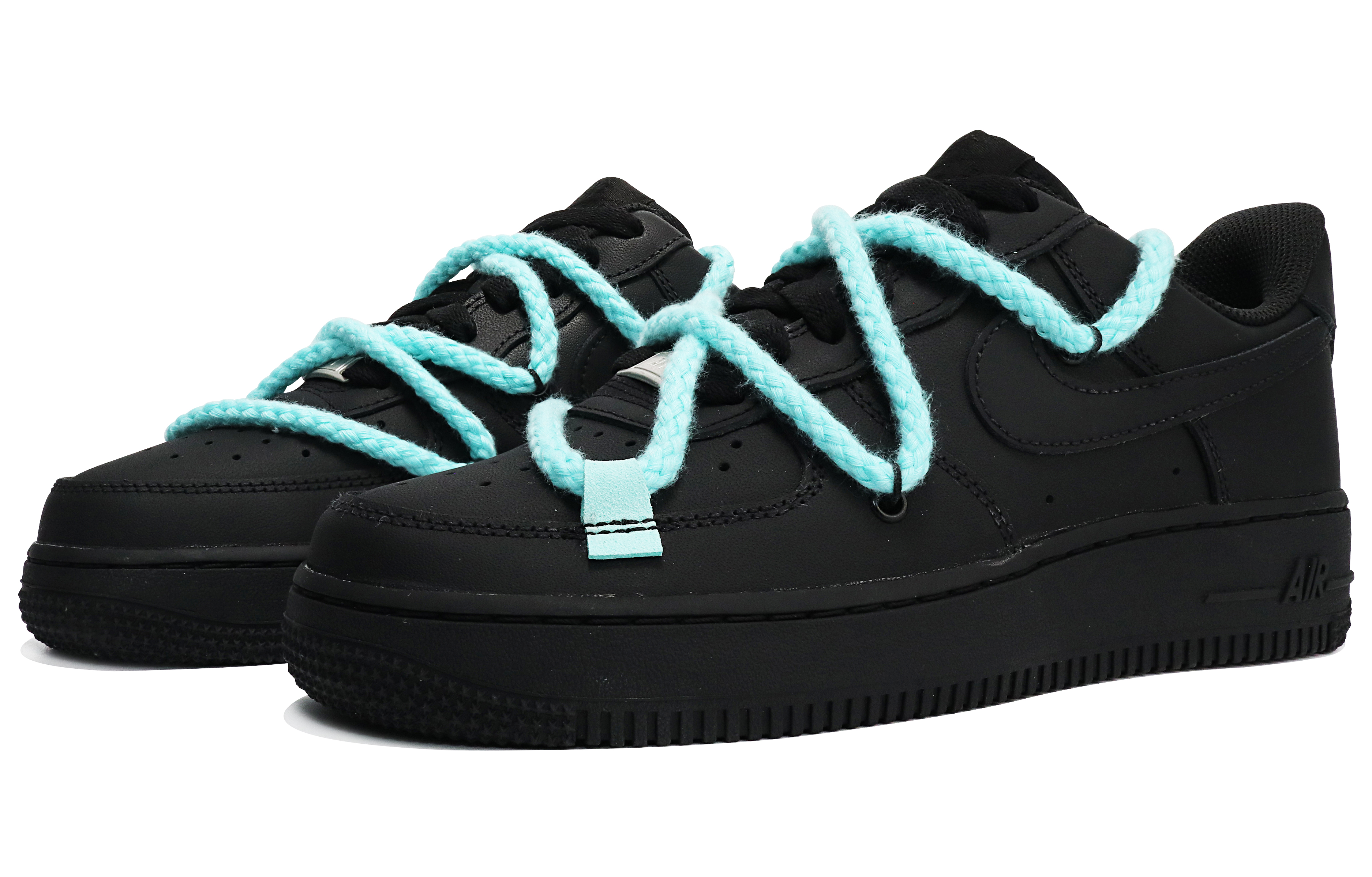 [Custom Shoes] Nike Air Force 1 Low 'Black Warrior Tiffany Rope' 圖 3